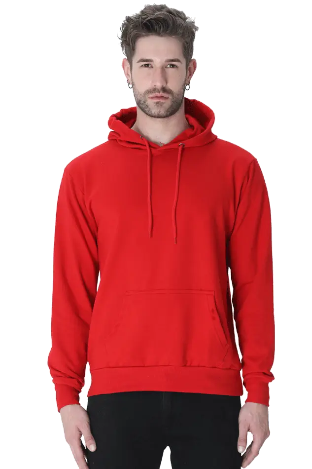 Plain Hooded Sweatshirt - Red The Shophaul