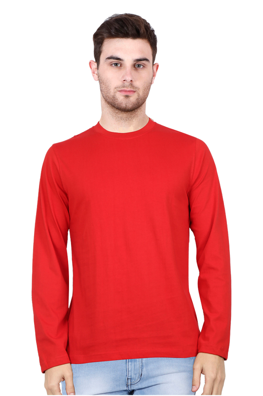 Red Full Sleeve Plain T-Shirt The Shophaul