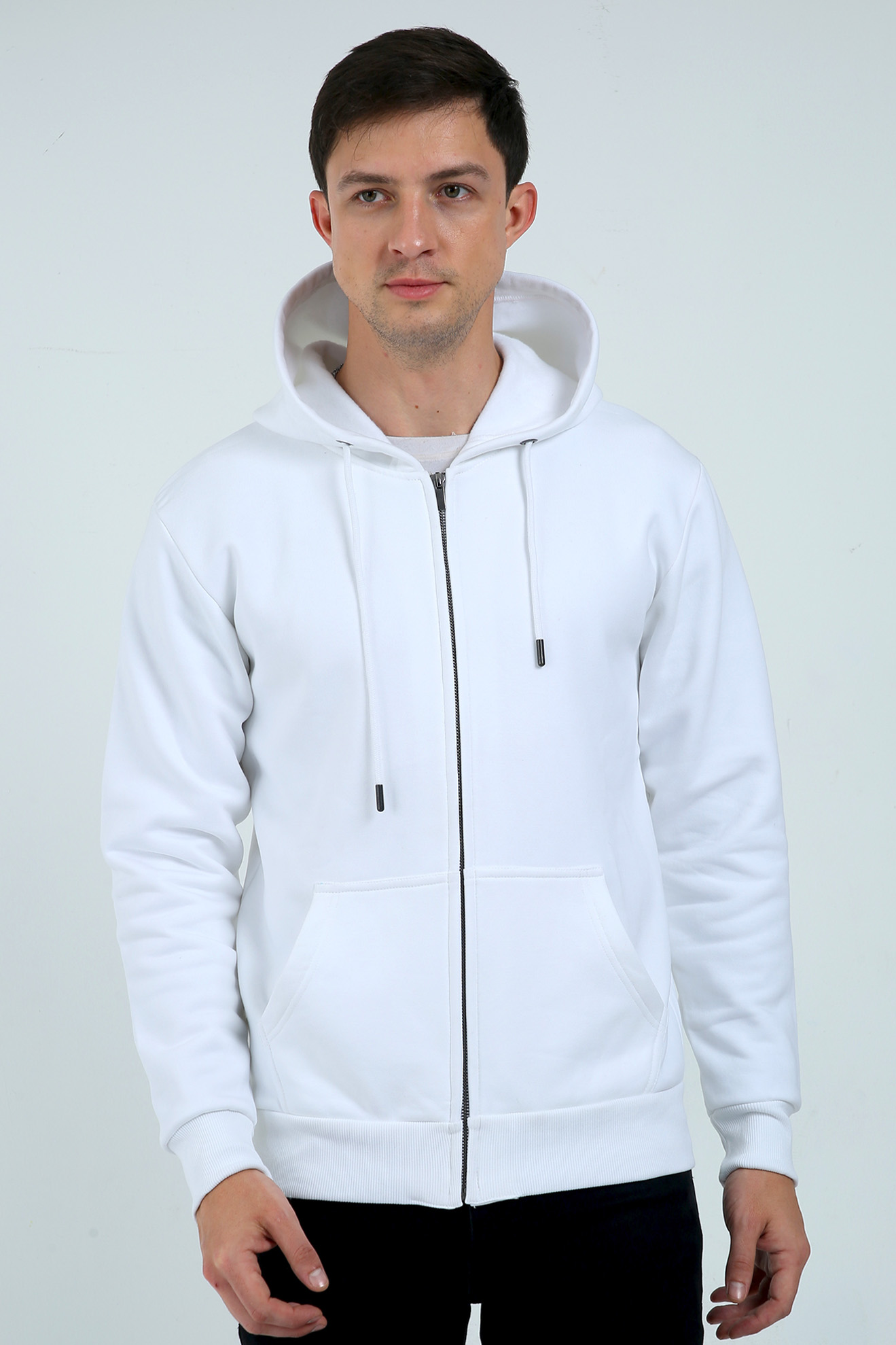 Heavyweight Zip Hooded Sweatshirt - White The Shophaul