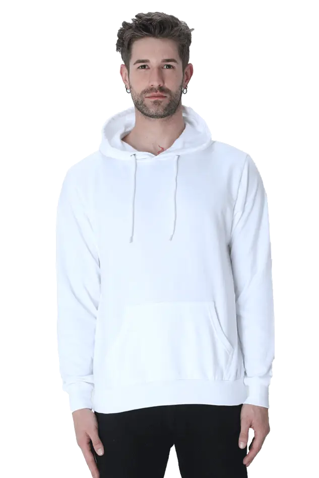 Plain Hooded Sweatshirt - White The Shophaul