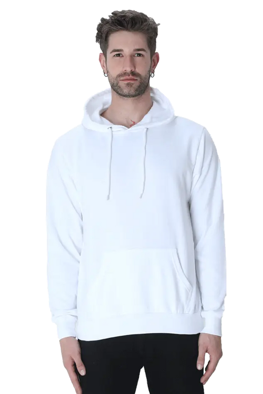 Plain Hooded Sweatshirt - White The Shophaul