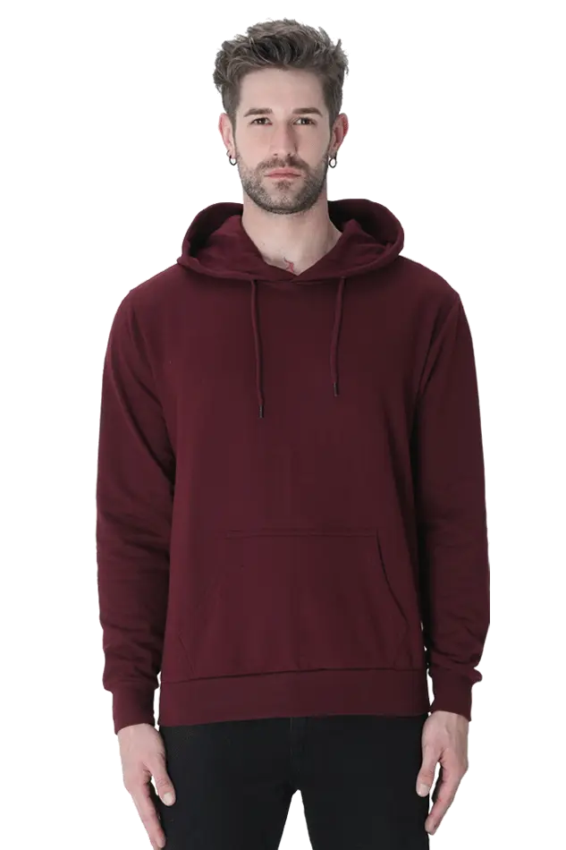 Plain Hooded Sweatshirt - Maroon The Shophaul