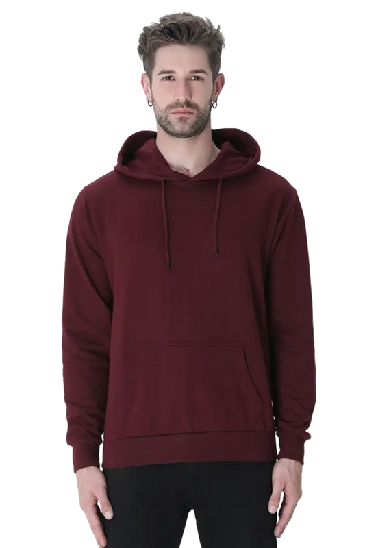 Plain Hooded Sweatshirt - Maroon The Shophaul