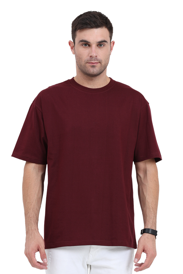 Oversized Classic T-Shirt Plain Maroon The Shophaul