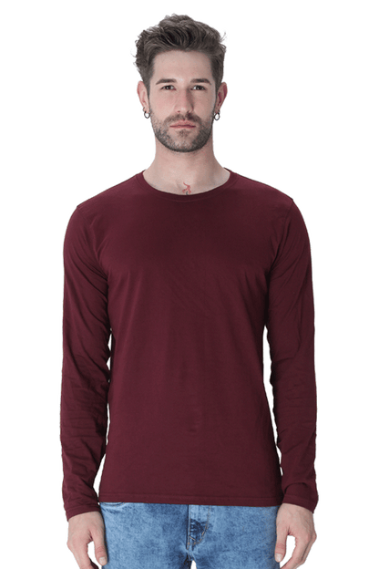 Maroon Full Sleeve Plain T-Shirt The Shophaul