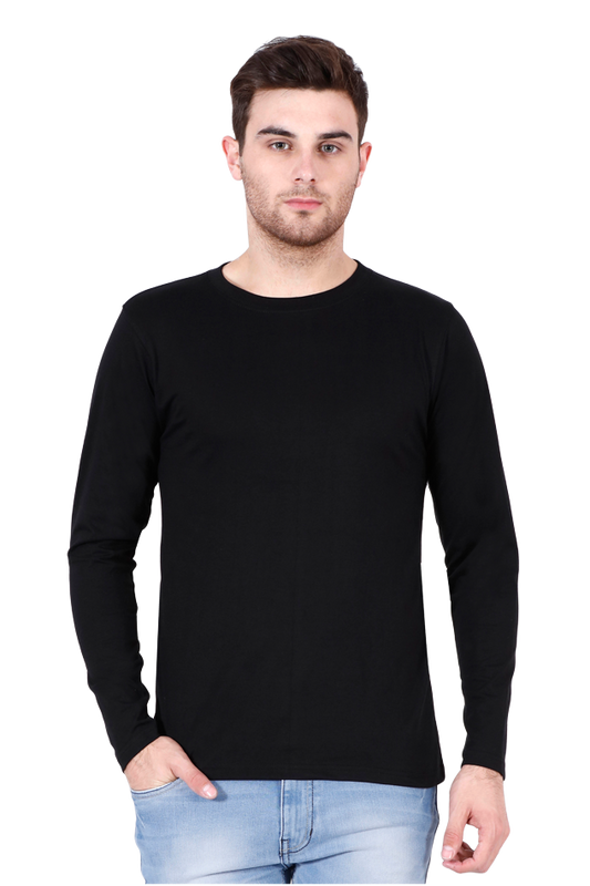 Black Full Sleeve Plain T-Shirt The Shophaul