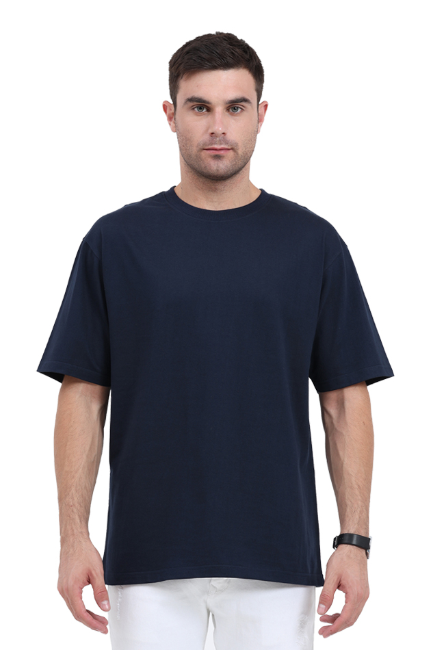 Oversized Classic T-Shirt Plain Navy Blue The Shophaul