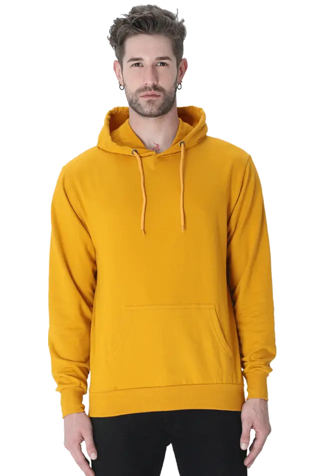 Plain Hooded Sweatshirt - Mustard Yellow The Shophaul