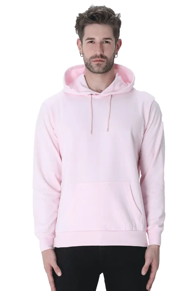 Plain Hooded Sweatshirt -  Light Baby Pink The Shophaul