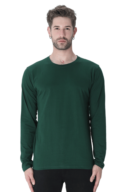 Bottle Green Full Sleeve Plain T-Shirt The Shophaul