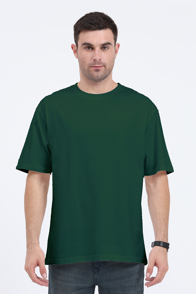 Oversized Classic T-Shirt Plain Bottle Green The Shophaul